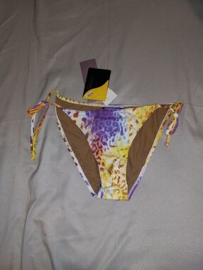 Cia Maritima Brazilian Bikini Swim Bottoms Fun Leopard Print Side Ties Swimwear